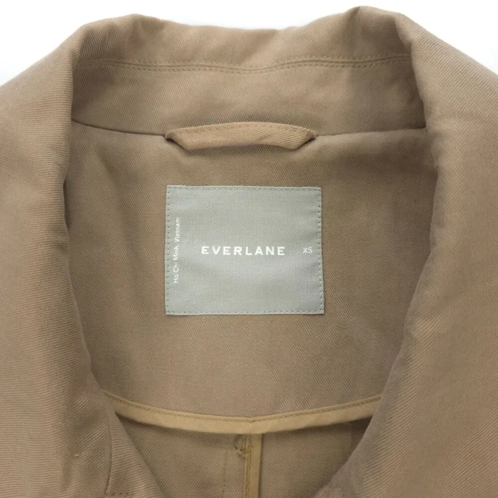 NEW Everlane Gathered Drape Trench Coat Minimal Preppy Tailored French Girl Boho - Picture 2 of 14